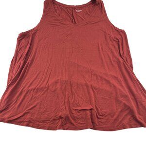 Lane Bryant Women's Plus Size Sleeveless Rust Red Tank Top Size 22/24 knit